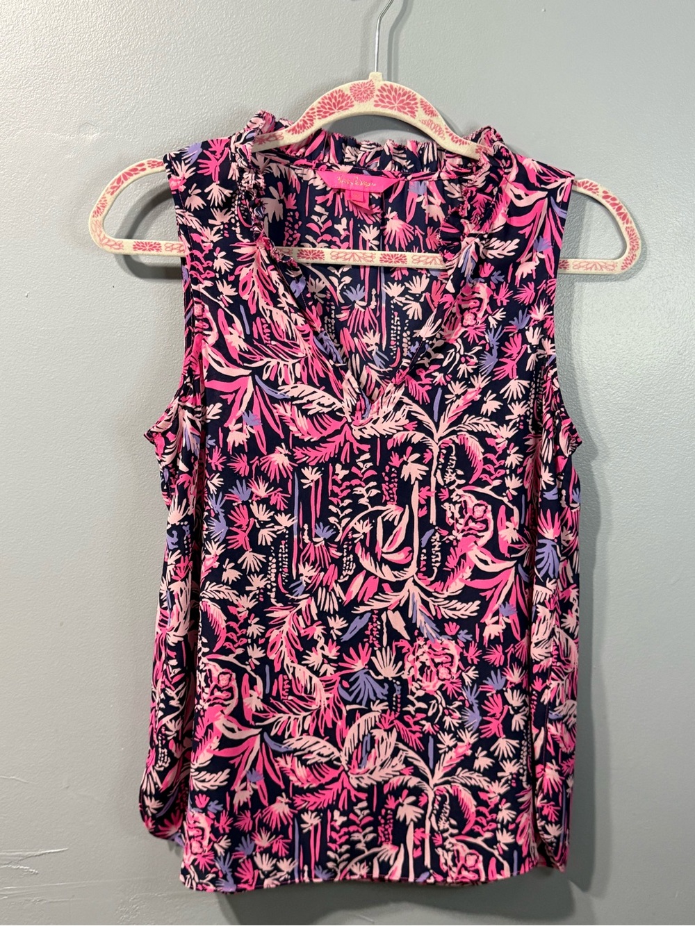 Lilly Pulitzer Amadine Swing Of Things Sleeveless Tank Top True Navy Size XS